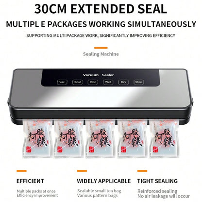 Vacuum Sealer Machine – Automatic Food Sealer with 30pcs Vacuum Bags, Small Household Packaging Machine