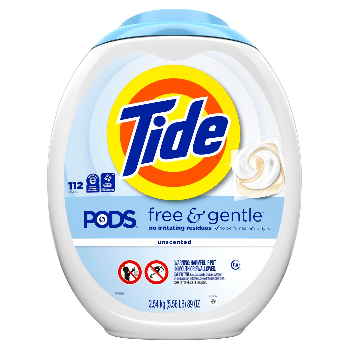 PODS Laundry Detergent Pacs, 3-In-1 Stain Remover, Odor Fighter, Color Protector, 112 Count, HE Compatible, Spring Meadow Scent