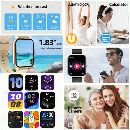 MixtataDi Smart Watch – Multifunctional Sports Smartwatch with Wireless Calls, Music & Notifications (Android/iOS)