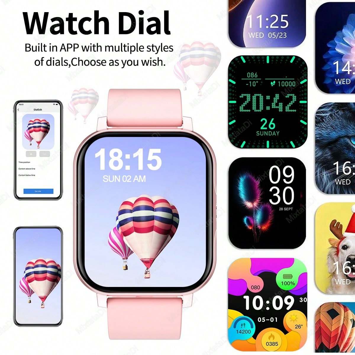 MixtataDi Smart Watch – Multifunctional Sports Smartwatch with Wireless Calls, Music & Notifications (Android/iOS)