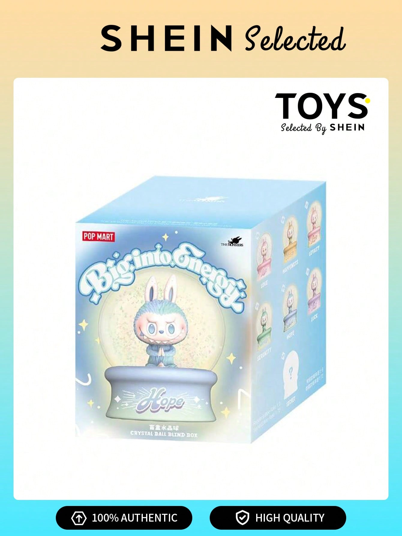 POP MART Labubu Big Into Energy Series – Crystal Ball Blind Box Figurine (Single Sealed Case)