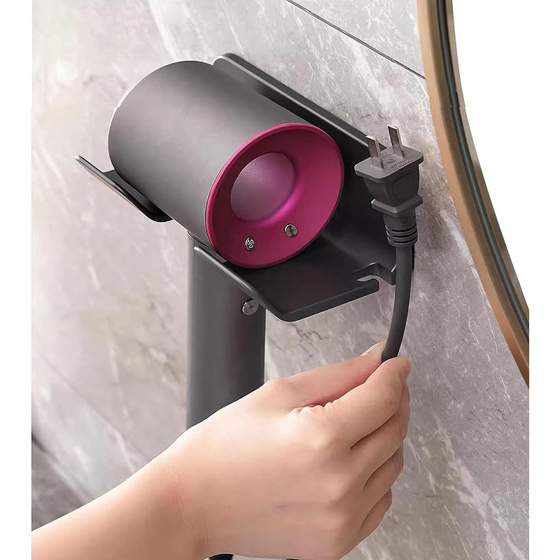 Universal Hair Dryer Holder – Wall Mount Blow Dryer Hanger with Organizer, Self-Adhesive Bathroom Cabinet Hook (1 Pack.2Pack))