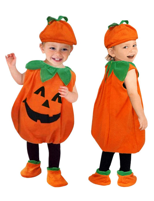 Cute Children Halloween Pumpkin Costume for Kids, Toddler Infant Baby Halloween Costume Outfit Set Cosplay for Boy Girl
