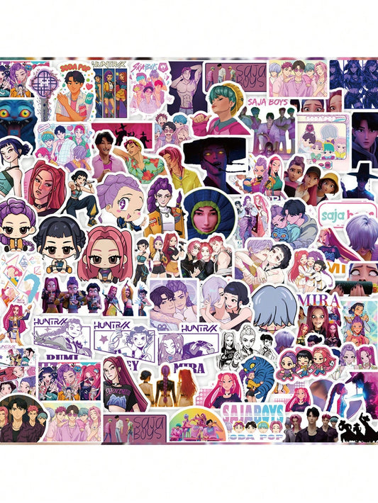 Takara Tomy 74PCS K-POP Demon Hunters Stickers – Anime Rumi Mira Zoey Waterproof Decorative Sticker Pack