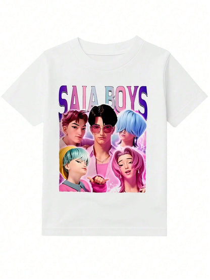K-Pop Demon Hunters Y2K Graphic Tee – Jinu, Abby, Mystery, Romance & Baby | 100% Cotton Black Round Neck T-Shirt for Girls & Boys