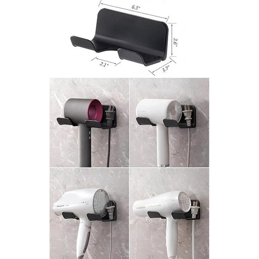 Universal Hair Dryer Holder – Wall Mount Blow Dryer Hanger with Organizer, Self-Adhesive Bathroom Cabinet Hook (1 Pack.2Pack))