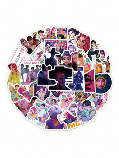 Takara Tomy 74PCS K-POP Demon Hunters Stickers – Anime Rumi Mira Zoey Waterproof Decorative Sticker Pack