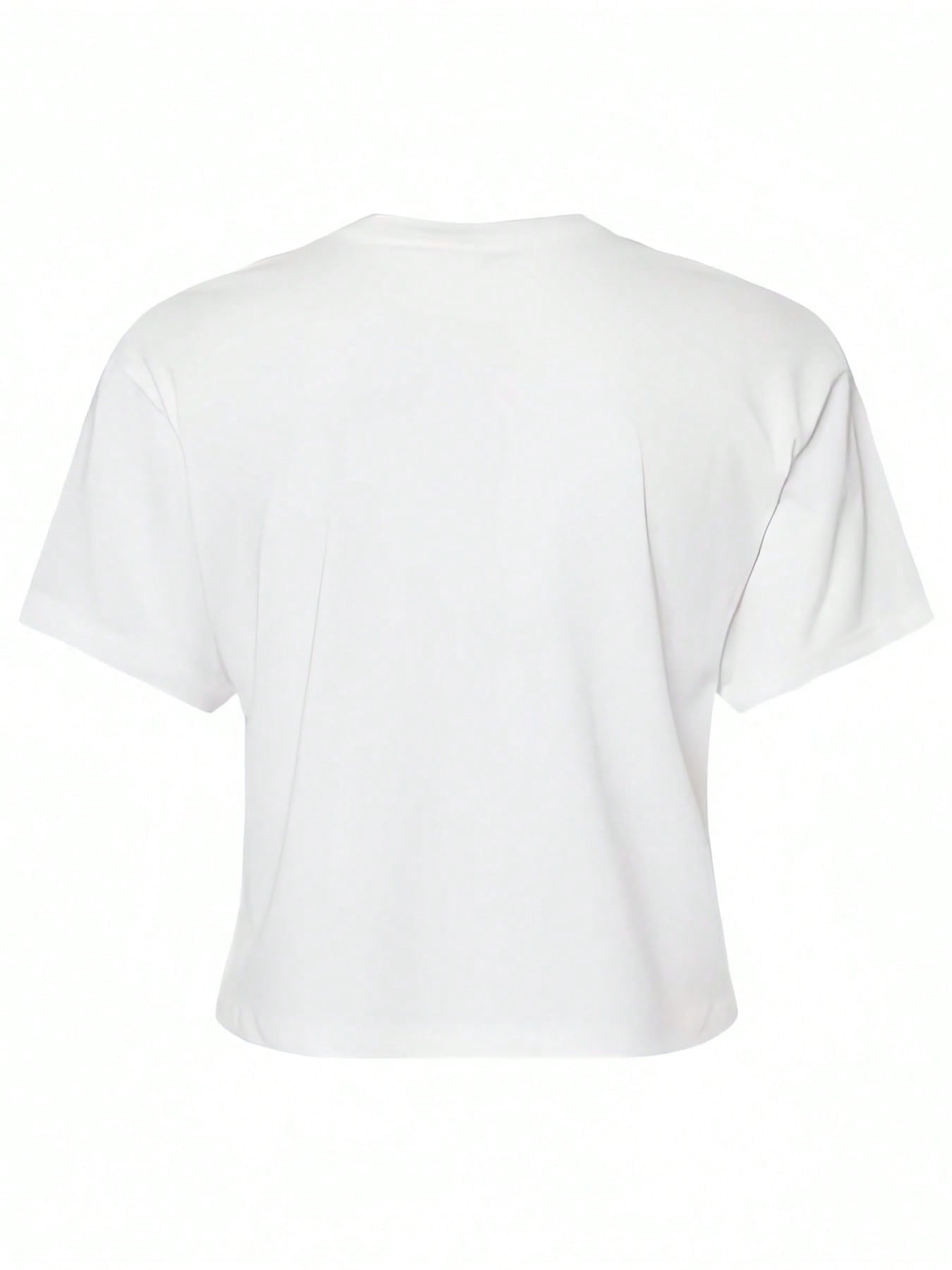 Jinu Sajaboys Women’s Cropped Short Sleeve Tee – Soft Cotton, Black & White, Regular Fit