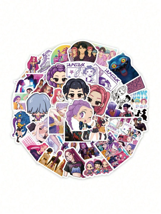 75pcs Witch Hunter Girls & Demon Boys Graffiti Stickers – Faith-Based Positive Message Decals for Laptop, Diary & Water Bottle