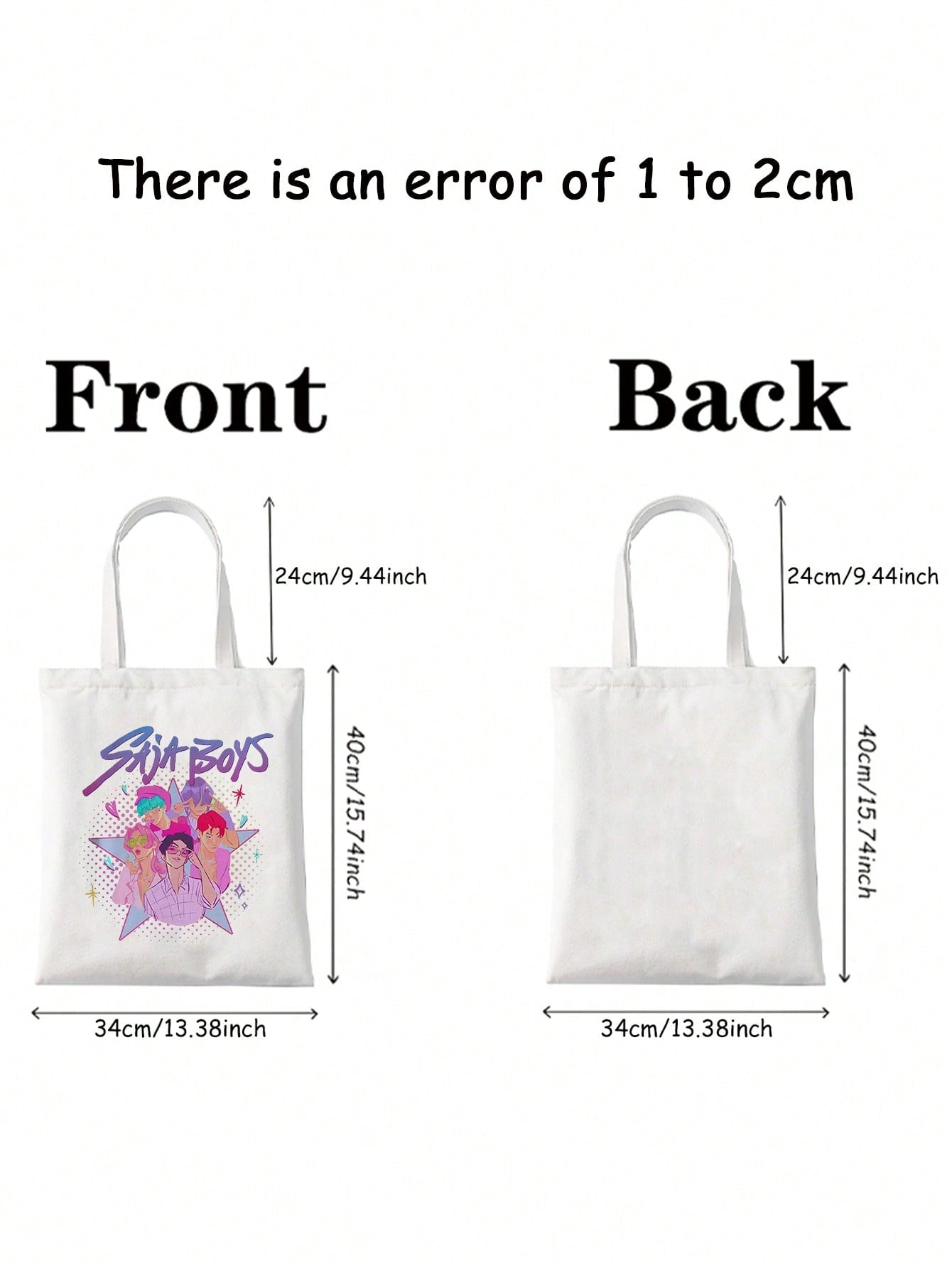 K-pop Saja Pattern Tote Bag – Shoulder Bag for Travel, Shopping & Daily Commute, Foldable Gift Idea