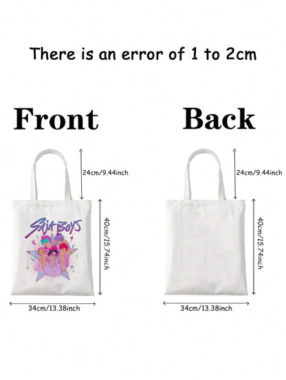 K-pop Saja Pattern Tote Bag – Shoulder Bag for Travel, Shopping & Daily Commute, Foldable Gift Idea