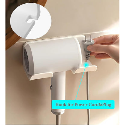Universal Hair Dryer Holder – Wall Mount Blow Dryer Hanger with Organizer, Self-Adhesive Bathroom Cabinet Hook (1 Pack.2Pack))