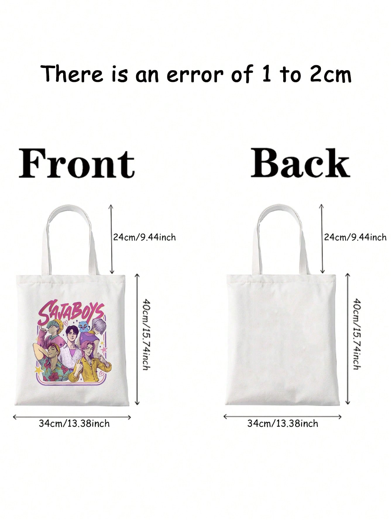 Saja K-pop Demon Inspired Tote Bag – Movie Pattern Shoulder Bag for Travel, Shopping & Daily Use