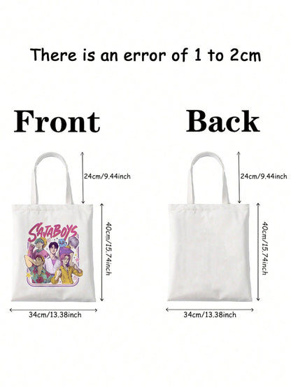 Saja K-pop Demon Inspired Tote Bag – Movie Pattern Shoulder Bag for Travel, Shopping & Daily Use