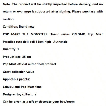 POP MART The Monsters Classic Series ZIMOMO – 35cm Authentic Cute Doll Collectible
