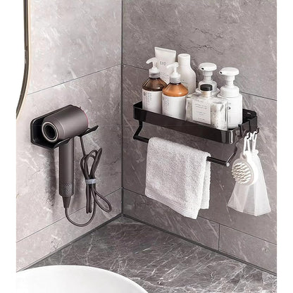 Universal Hair Dryer Holder – Wall Mount Blow Dryer Hanger with Organizer, Self-Adhesive Bathroom Cabinet Hook (1 Pack.2Pack))