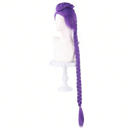 Rumi Demon Hunters Cosplay Wig – Long Purple Braided Wig for Women & Kids, Halloween Costume Accessory (사본)