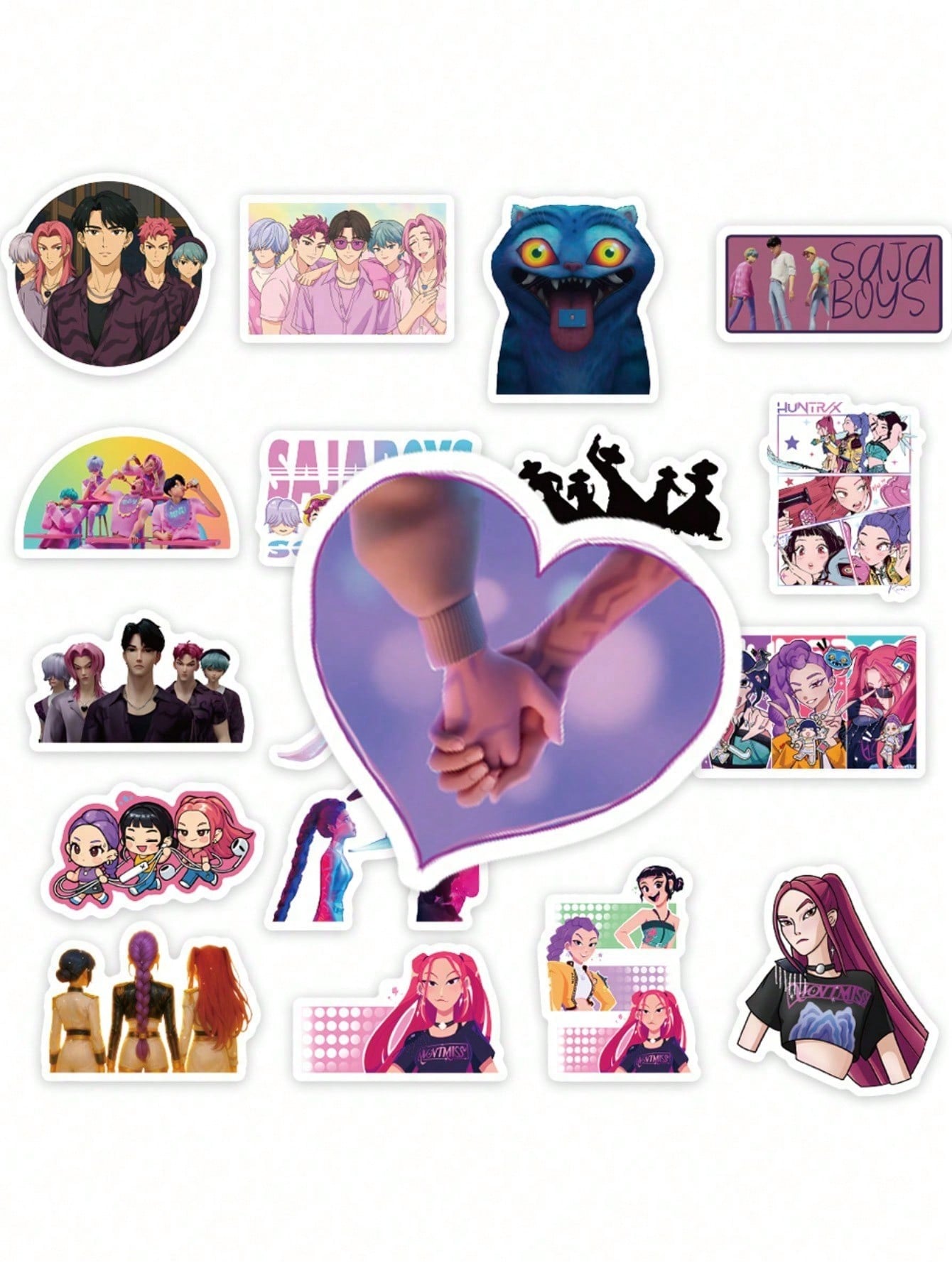 75pcs Witch Hunter Girls & Demon Boys Graffiti Stickers – Faith-Based Positive Message Decals for Laptop, Diary & Water Bottle