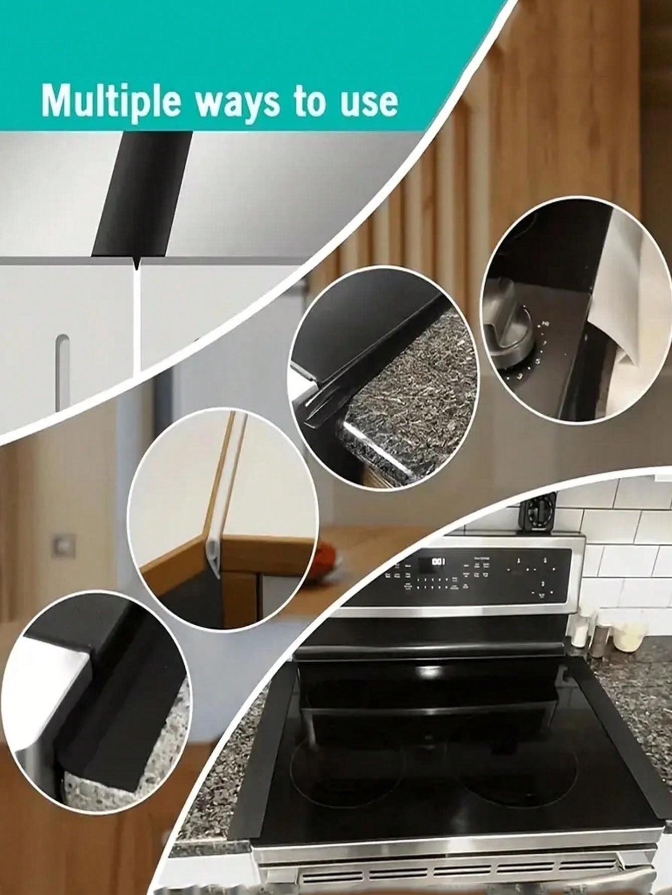 T-Shaped Stove Top Silicone Gap Strips – Heat Resistant, Waterproof & Oilproof Kitchen Counter Sealing Cover (1pc/2pcs)