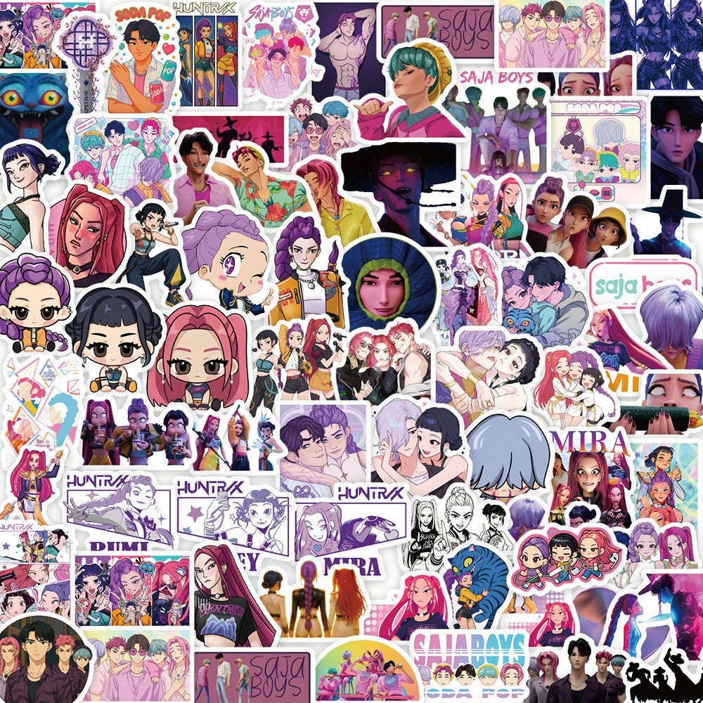 K-POP Demon Hunters Stickers – Rumi & Zoey Cute Cartoon Decals, Creative Illustration Pack, Small Gift Set