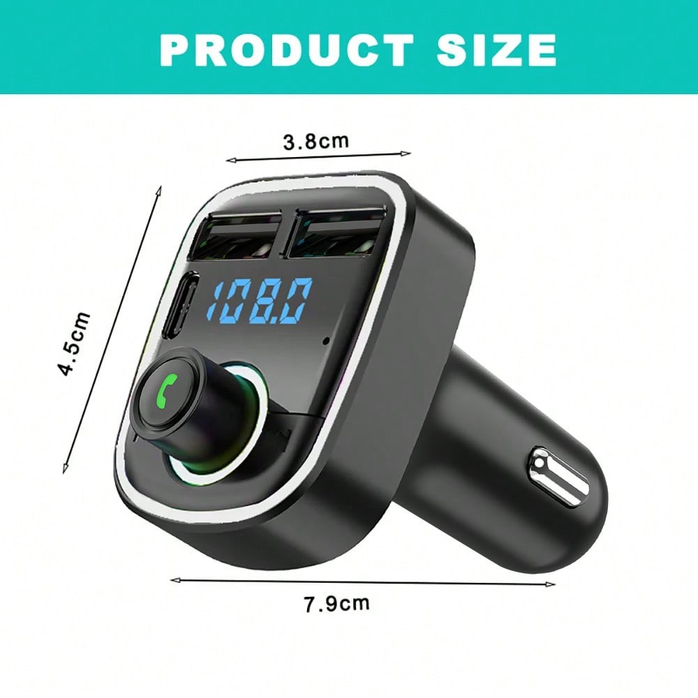 Olaf Car FM Transmitter Bluetooth 5.3 – Handsfree Car Kit, MP3 Player, Dual USB Fast Charger