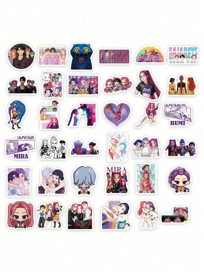 75pcs Witch Hunter Girls & Demon Boys Graffiti Stickers – Faith-Based Positive Message Decals for Laptop, Diary & Water Bottle