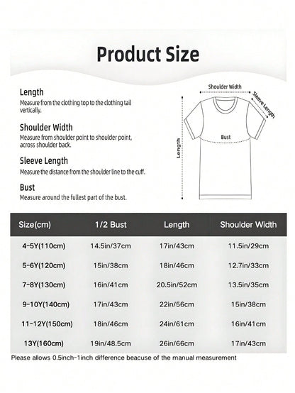 2025 Halloween Girls’ K-pop Inspired Graphic T-Shirt – Chibi Anime Character Print Casual Top