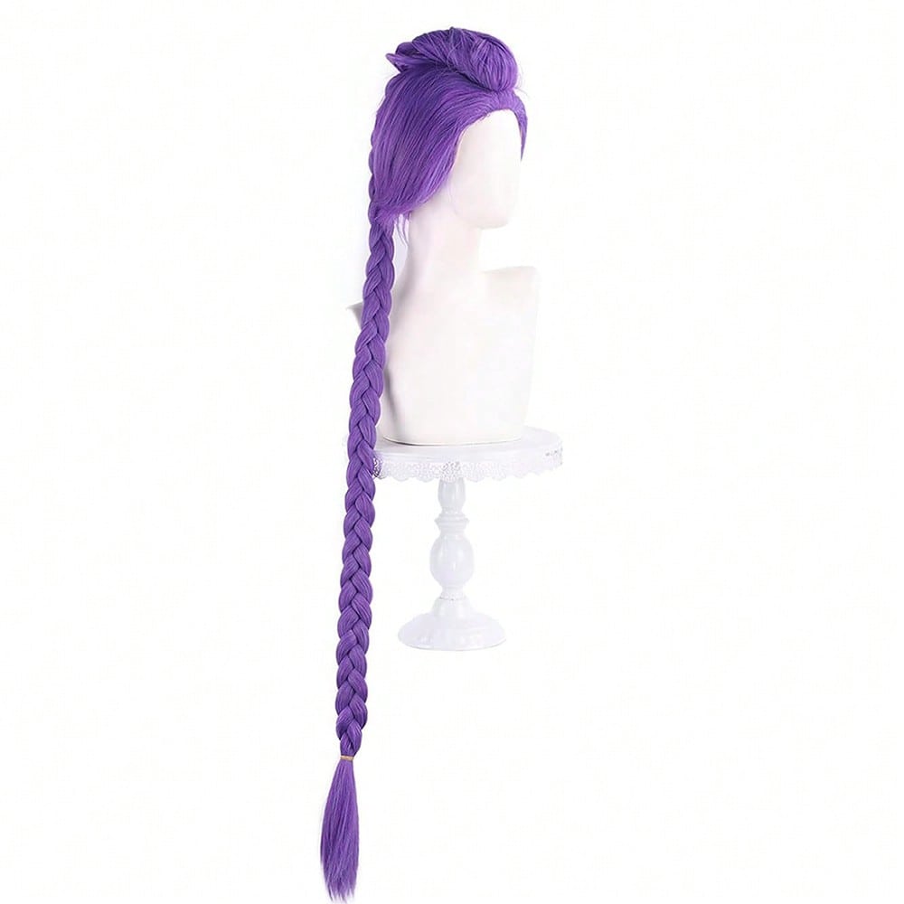 Rumi Demon Hunters Cosplay Wig – Long Purple Braided Wig for Women & Kids, Halloween Costume Accessory (사본)