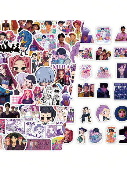 Takara Tomy 74PCS K-POP Demon Hunters Stickers – Anime Rumi Mira Zoey Waterproof Decorative Sticker Pack