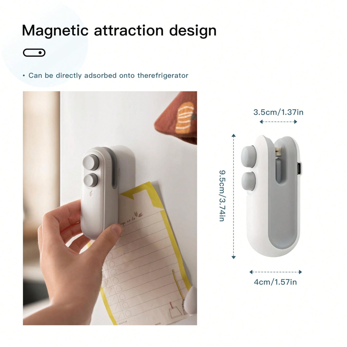 Bag Sealer with Magnetic – Rechargeable Handheld Heat Sealing Machine for Food Freshness & Packaging