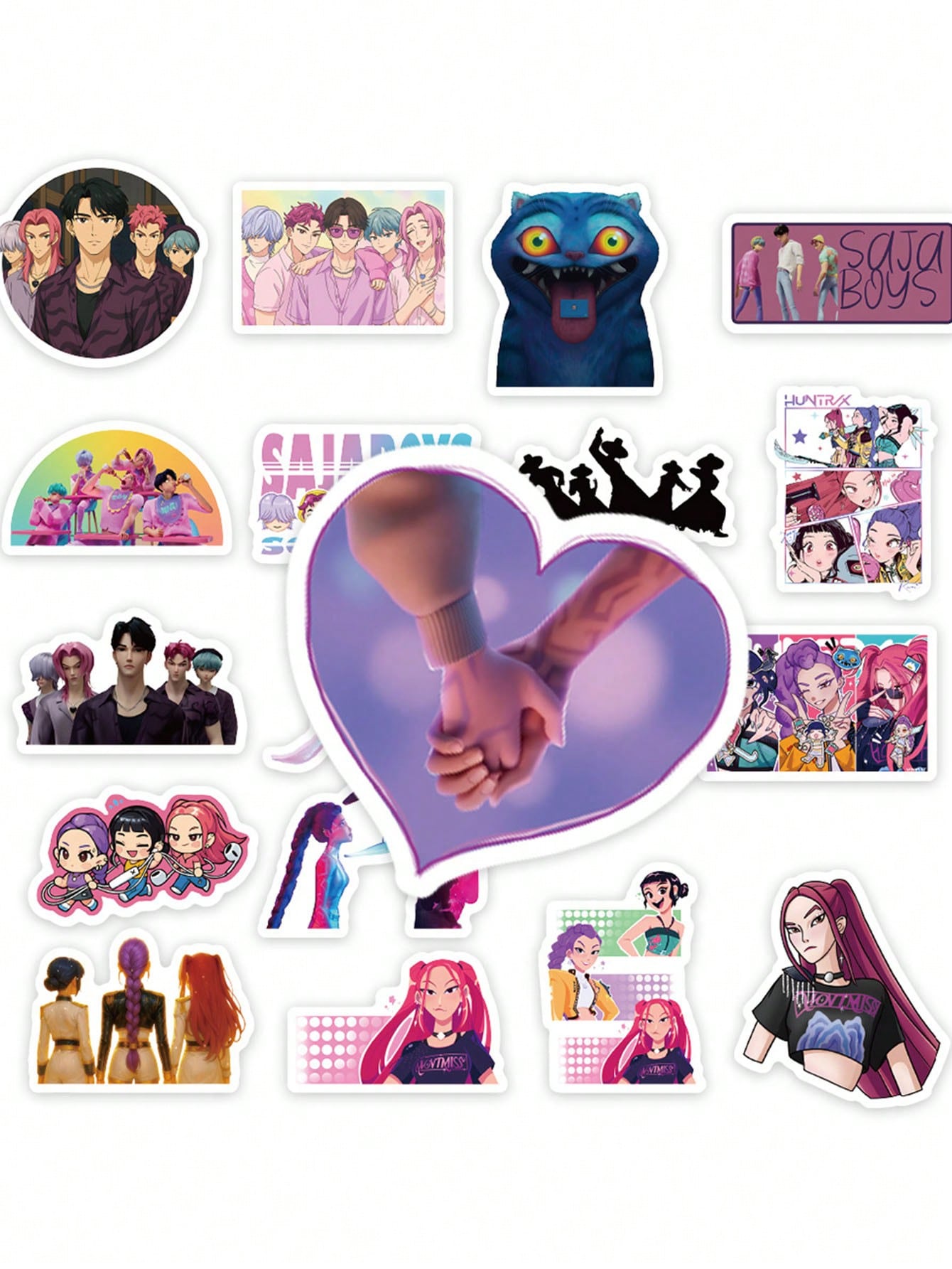 Takara Tomy 74PCS K-POP Demon Hunters Stickers – Anime Rumi Mira Zoey Waterproof Decorative Sticker Pack