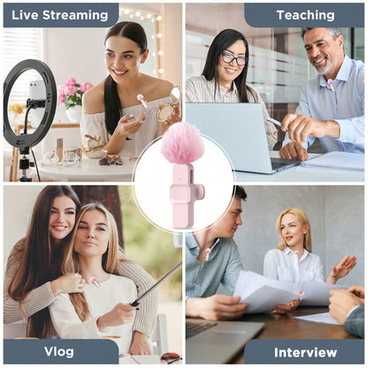 Professional Wireless Lavalier Microphone – Plug & Play Clip-On Lapel Mic for Smartphone, Vlog, Interview & Teaching