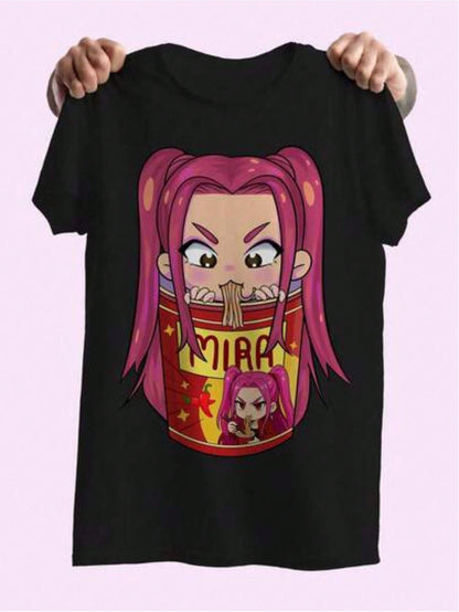 2025 KP-OpDe-Mon-Hunters Graphic Tee – Colorful Cartoon Design Casual Shirt for Anime & K-Pop Fans