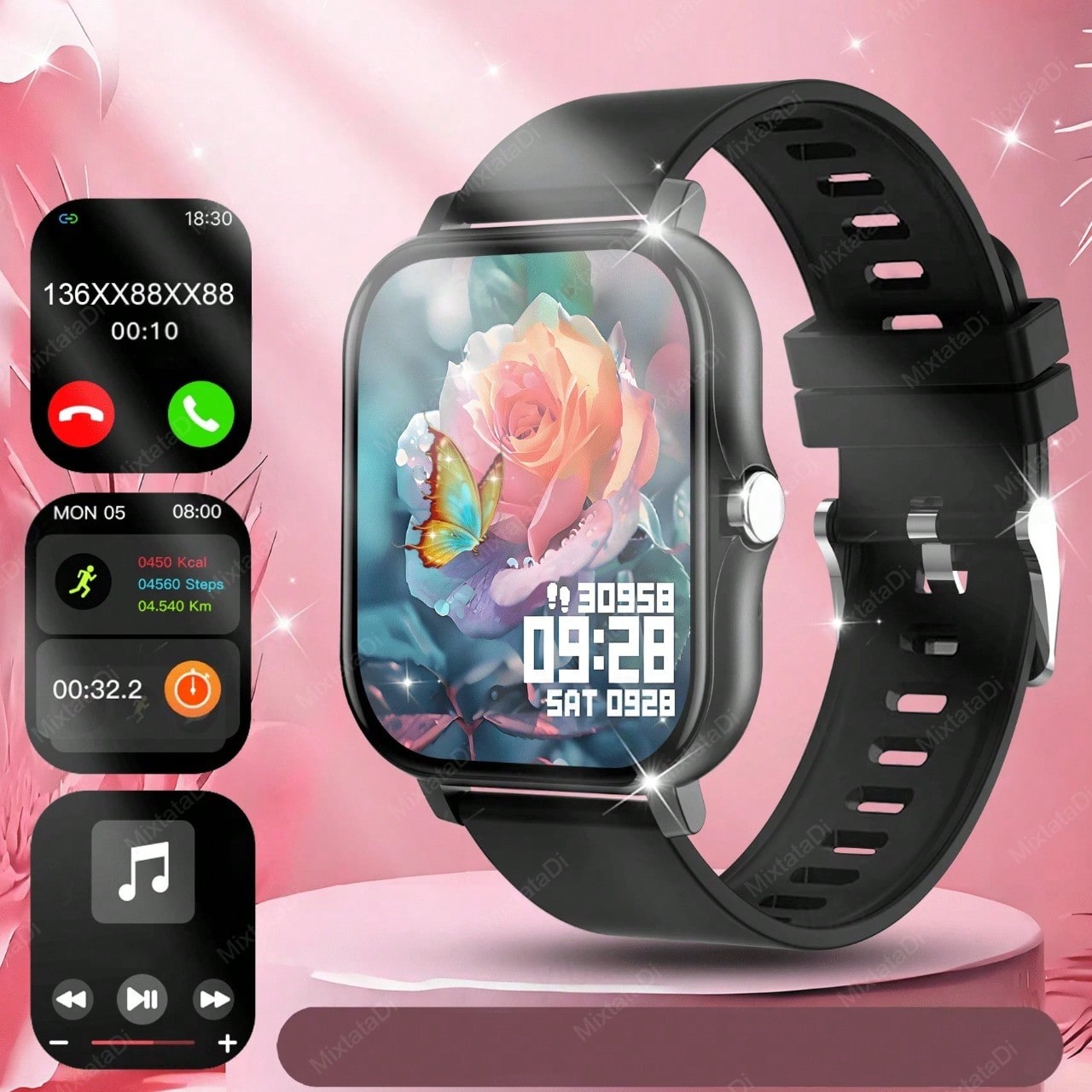 MixtataDi Smart Watch – Multifunctional Sports Smartwatch with Wireless Calls, Music & Notifications (Android/iOS)