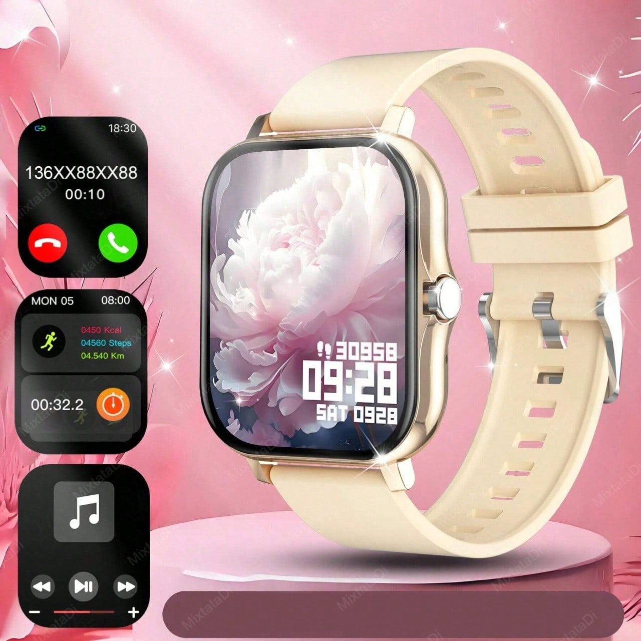 MixtataDi Smart Watch – Multifunctional Sports Smartwatch with Wireless Calls, Music & Notifications (Android/iOS)