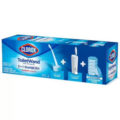 Toiletwand Disinfecting Disposable Toilet Cleaning System Storage Caddy and 16 Disinfecting Refill Heads