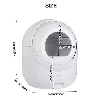 Self-Cleaning Cat Litter Box Multiple Cats Scooping Automatically Litter Odor Removal App Control Support 5G 2.4G Wi-Fi
