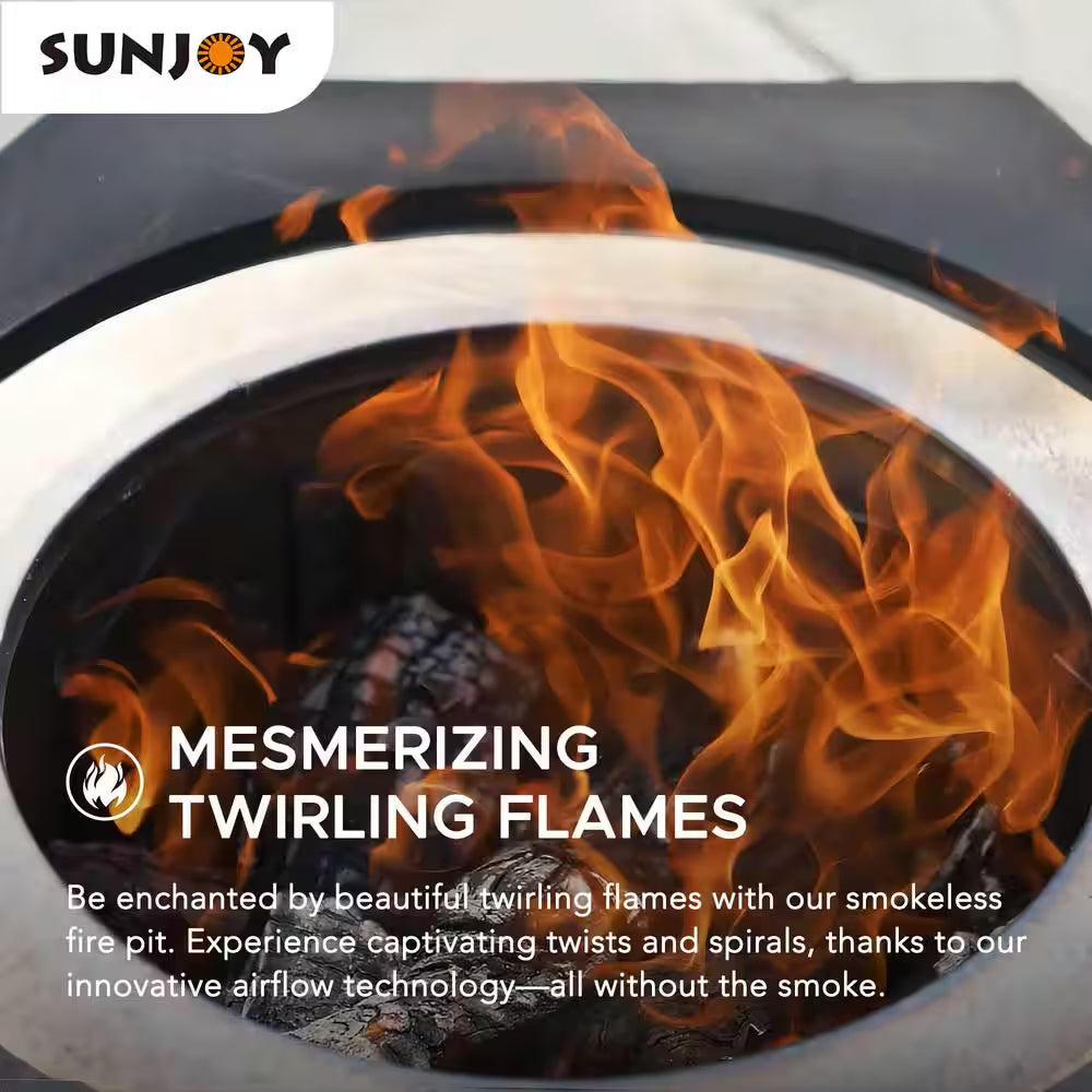 28 In. Hexagonal Outdoor Patio Wood Burning Smokeless Firepit