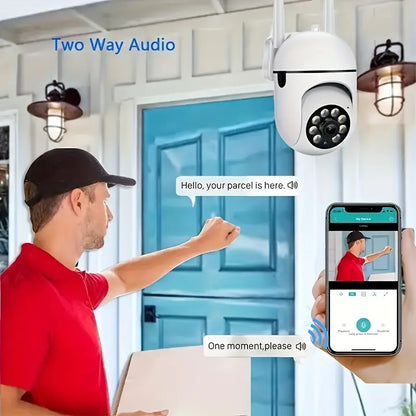 4-Pack Wi-Fi Security Camera System — 1080P Wireless Outdoor/Indoor PTZ Cameras with 360° Panoramic View, Smart PIR Motion, Color Night Vision & Two-Way Audio