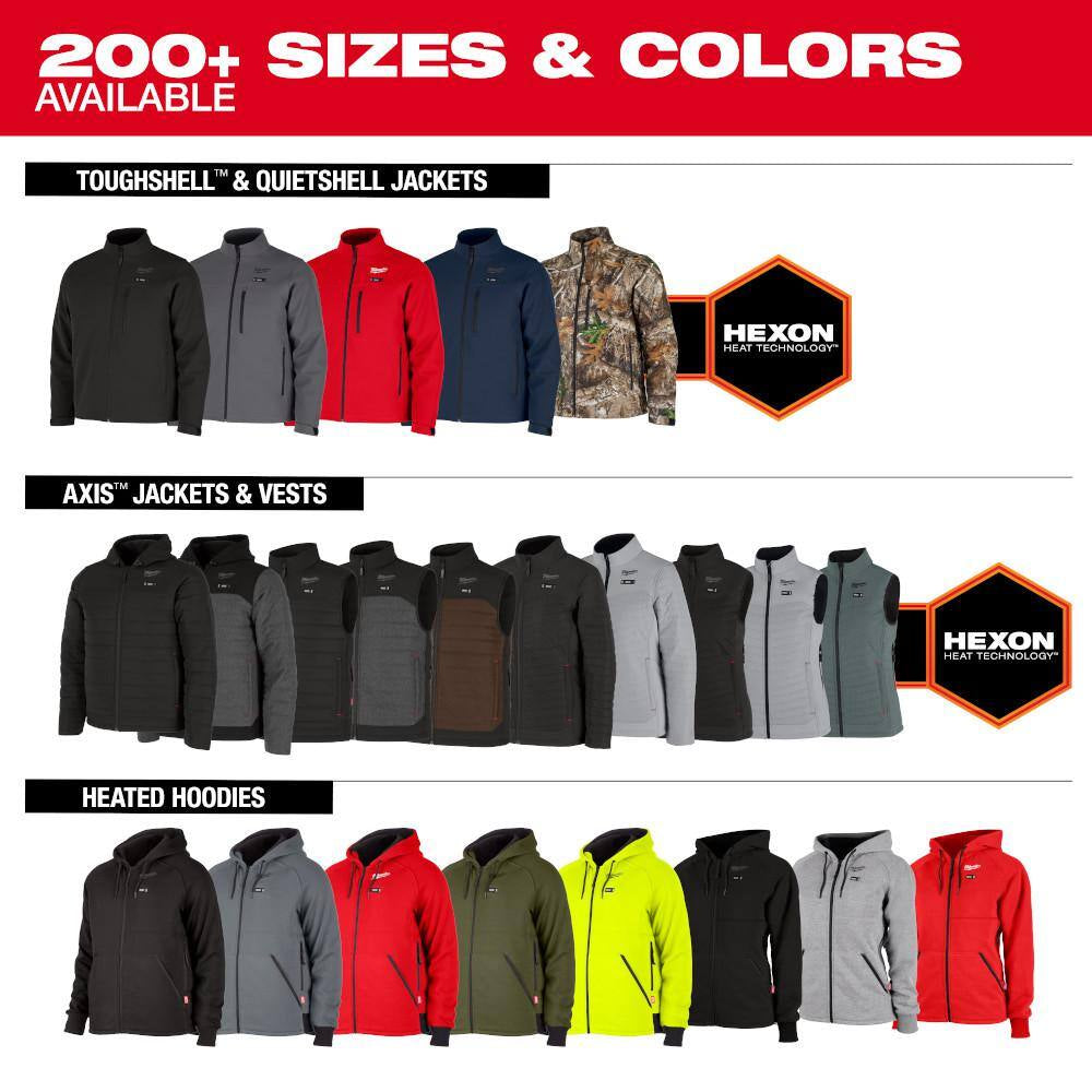 Women'S Large M12 12-Volt Lithium-Ion Cordless AXIS Black Heated Quilted Jacket Kit with (1) 3.0 Ah Battery and Charger