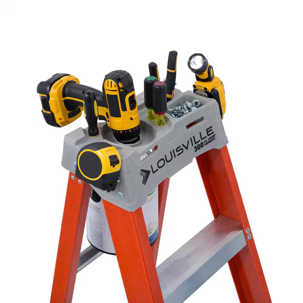 6 Ft. Fiberglass Step Ladder (10 Ft. Reach) with 300 Lbs. Load Capacity, Type IA Duty Rating