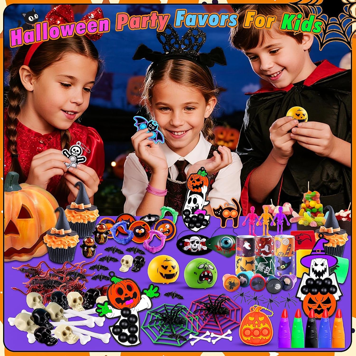 530 PCS Halloween Party Favors for Kids, Halloween Toys Bulk for Goodie Bags Fillers, Non-Candy Treats, Classroom Prizes, Halloween Gifts for Boys Girls