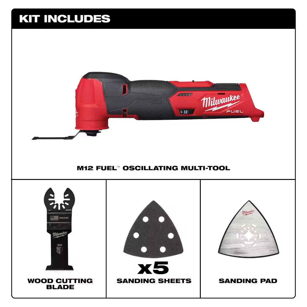 M12 FUEL 12-Volt Cordless Hammer Drill and Impact Driver with M12 23-Gauge Pin Nailer and M12 FUEL Multi-Tool Combo Kit