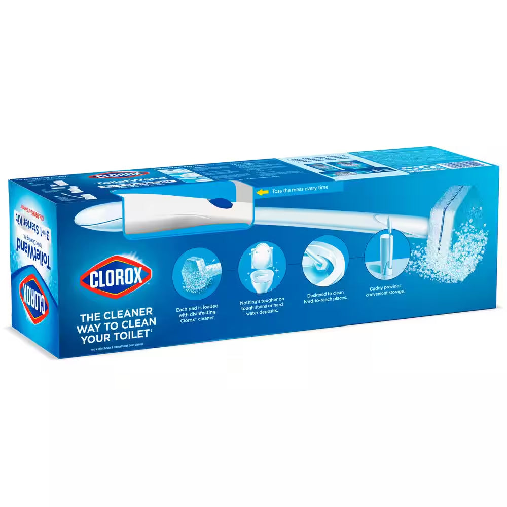 Toiletwand Disinfecting Disposable Toilet Cleaning System Storage Caddy and 16 Disinfecting Refill Heads