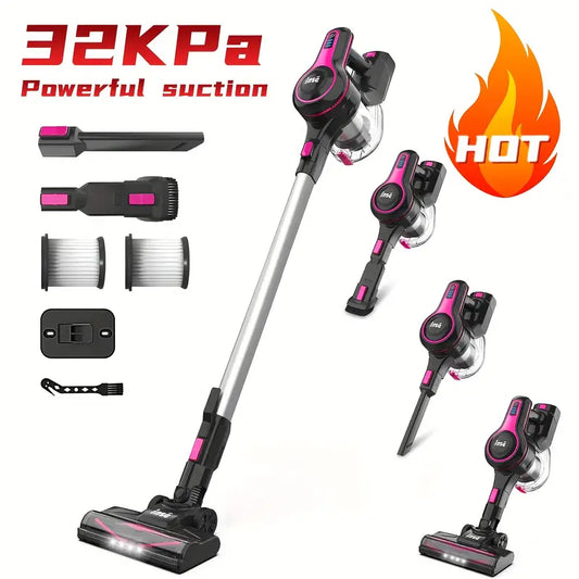INSE N5 6-in-1 Cordless Handheld Vacuum Cleaner – 32 kPa, 45-Min Runtime, Detachable Battery, 40.6 oz Dust Cup, LED Brush (Hardwood, Carpet, Pet Hair)