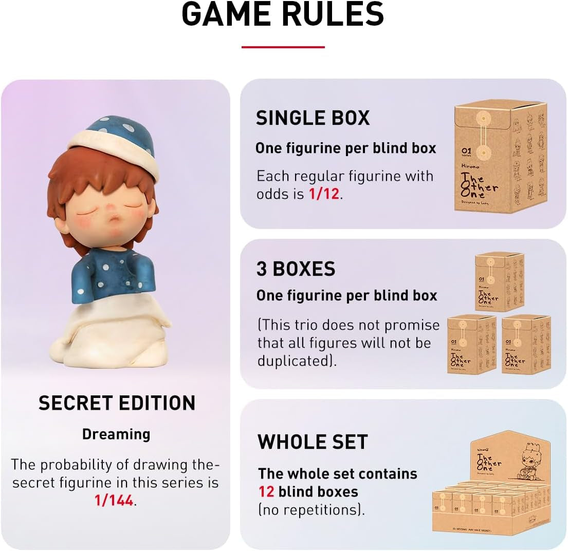 Hirono the Other One Blind Box Figures, Random Design Box Toys for Modern Home Decor, Collectible Toy Set for Desk Accessories, 12PC