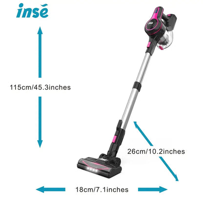 INSE N5 6-in-1 Cordless Handheld Vacuum Cleaner – 32 kPa, 45-Min Runtime, Detachable Battery, 40.6 oz Dust Cup, LED Brush (Hardwood, Carpet, Pet Hair)