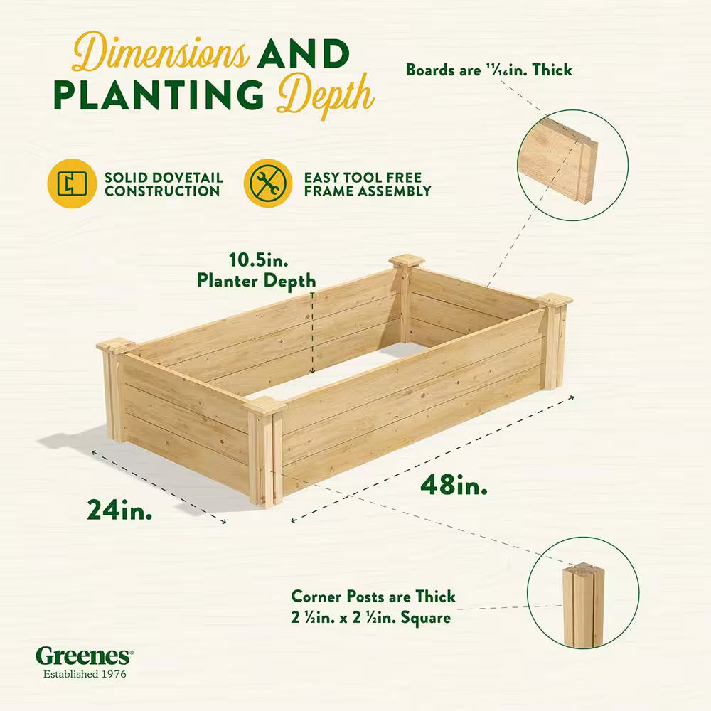 2 Ft. X 4 Ft. X 10.5 In. Original Cedar Raised Garden Bed