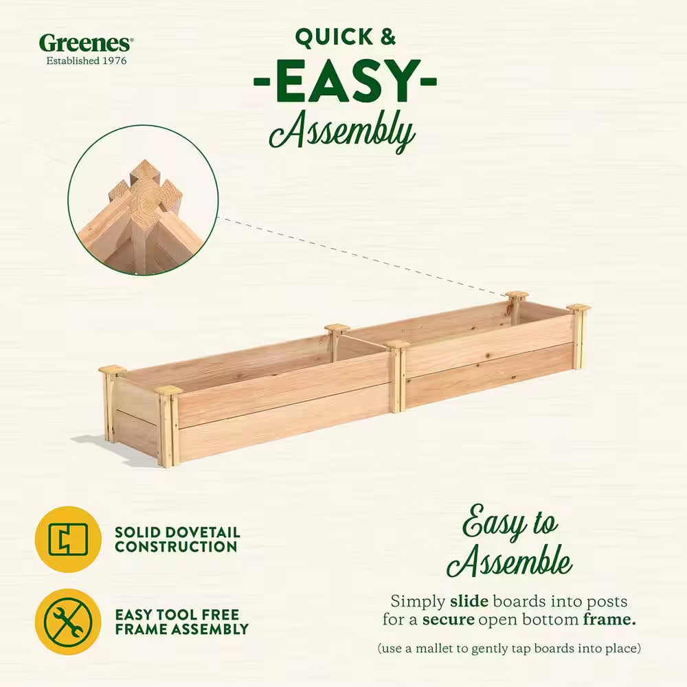 16 In. X 8 Ft. X 11 In. Premium Cedar Raised Garden Bed
