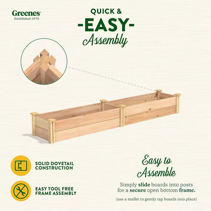 16 In. X 8 Ft. X 11 In. Premium Cedar Raised Garden Bed